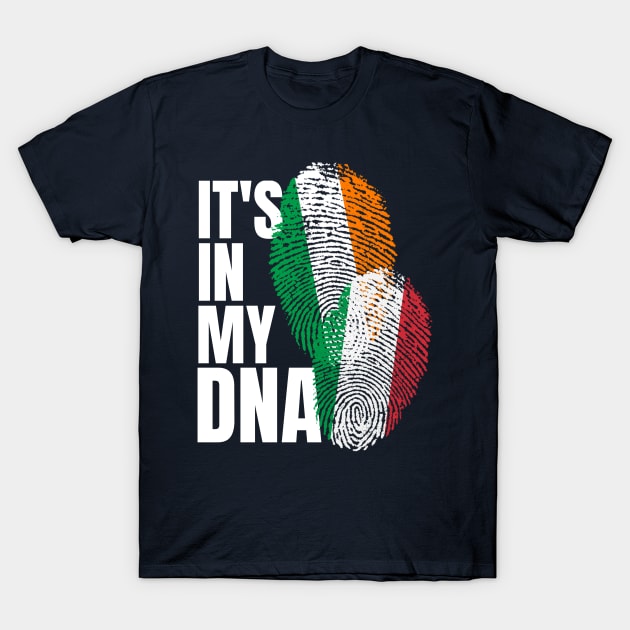 Italian And Irish DNA Mix Flag Heritage Gift T-Shirt by Just Rep It!!